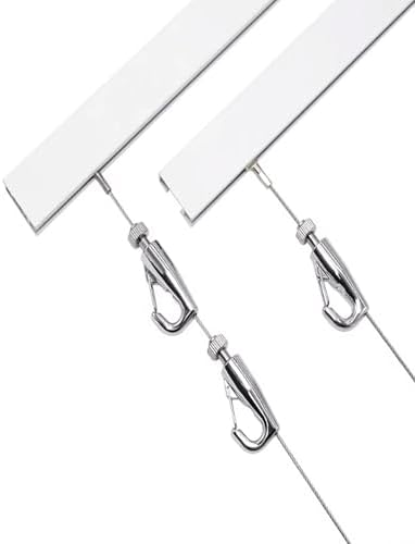 Concealed Aluminum Art Hanging System - Adjustable Rail with Cover Plate for Galleries & Studios, Sleek Design (2 Hooks, 300cm/117in) - Perfect Display Solution