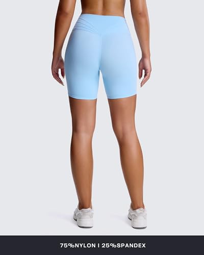 Image of Aoxjox Trinity Workout Biker Shorts for Women Tummy Control High Waisted Exercise Athletic Gym Running Yoga Shorts 6 inch
