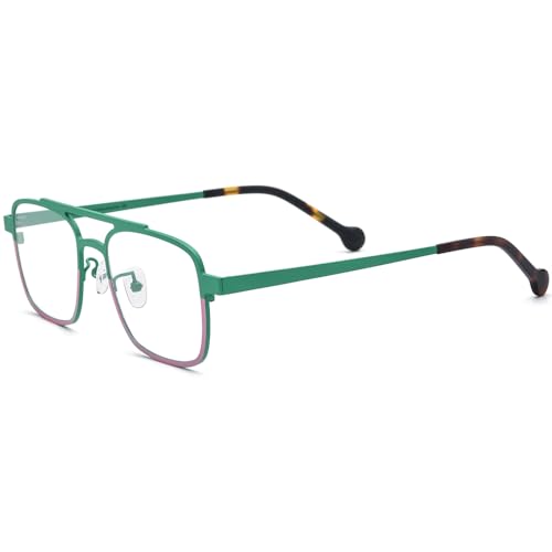 Image of FONEX Colorful Pure Titanium Glasses Frame Men Square Eyeglasses Women Vintage Optical Eyewear F85789