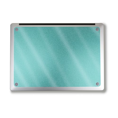 Image of Glossy Glitter Laptop Skin Compatible with Surface Laptop 7 15 inch (2024) - Solid Turquoise - Premium 3M Vinyl Protective Wrap Decal Cover - Easy to Apply | Crafted in The USA by MightySkins