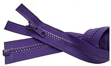 YKK #5 Molded Vislon Medium Weight Jacket Separating Zipper - Choose Your Length - Color: Purple #218 - Made in The United States (1 Zipper Per Pack) (14" Inches) image 2