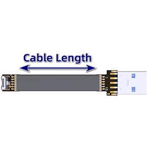 Miniatura 7 de ADT-Link - Cable de extensión USB 2.0 Micro B macho a macho tipo A, 90 FPV, delgado, plano, suave, flexible, FPC (9.8 in, S1A-W3)