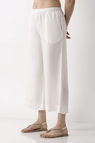 Image of BIBA Women Rayon Regular Solid Pants