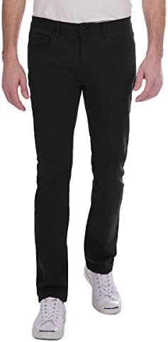 Jachs New York Men's Straight Fit Mid-Rise 5 Pocket Traveler Pant (as1, Waist_Inseam, Numeric_40, Numeric_30, Regular, Regular, Black)