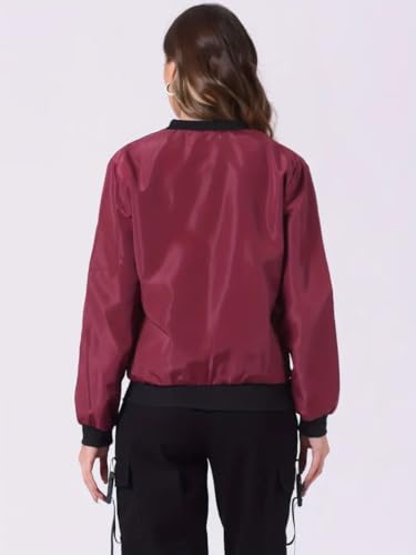 Image of TAGAS Women's Solid Bomber Jacket - Lightweight Zip-Up Stylish Casual Wear - Full Sleeve Windcheater for Girls & Women