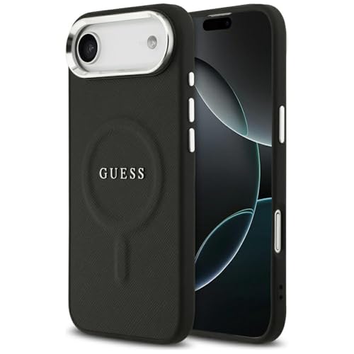 CG MOBILE Guess Classic Logo Compatible avec MagSafe Coque pour iPhone 17 Air (Noir)