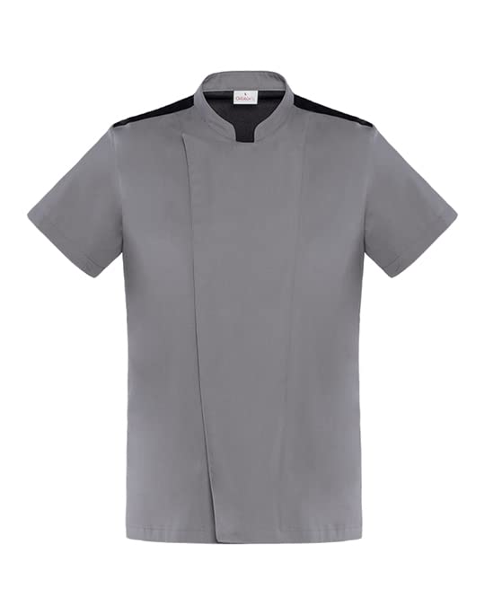 GIBLOR'S - Giacca Thiago Uomo per Chef, Cuoco, in Cotone Elasticizzato, Collo Coreano, disponibile in diversi colori