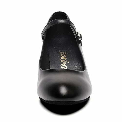 Womens Black Latin Salsa Character Shoes Ballroom Dance Heels Prom Wedding Shoes Dress Pump (8.5 / Black) #TOP1