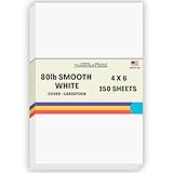 150 Bright White Smooth 80# Card Paper Sheets - 4