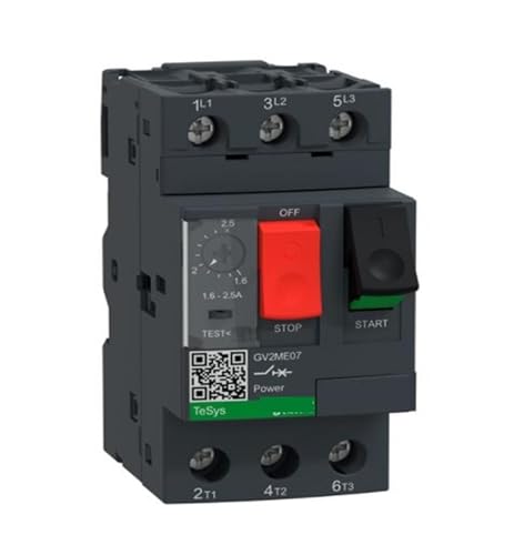 GV2M07 GV2-ME07 GV2ME07 Motor Circuit Breaker, TeSys GV2, 3P, 1.6-2.5 A, Thermal Magnetic, Screw clamp terminals