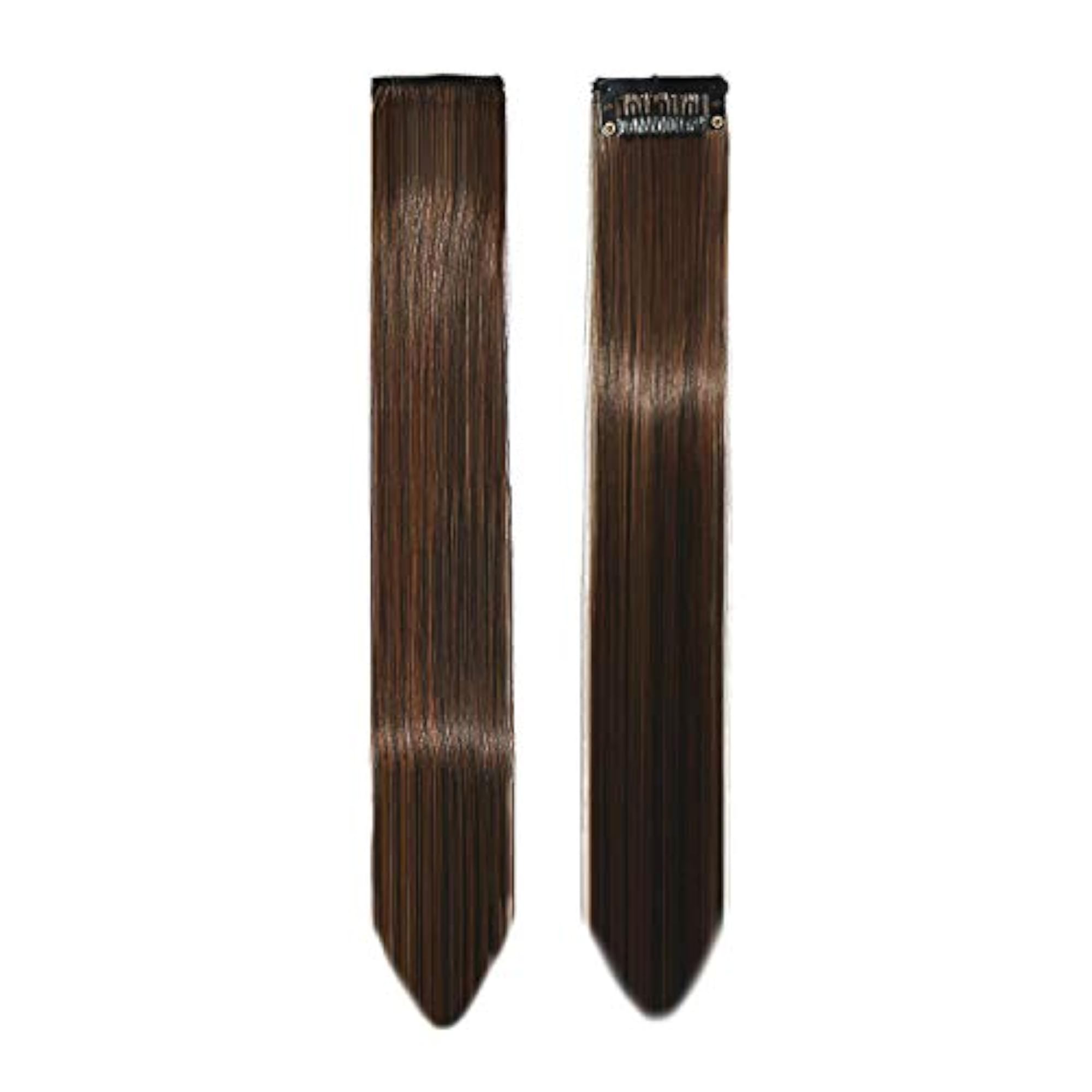 Medium Brown Clip-in Hair Streaks Extensions for Women
