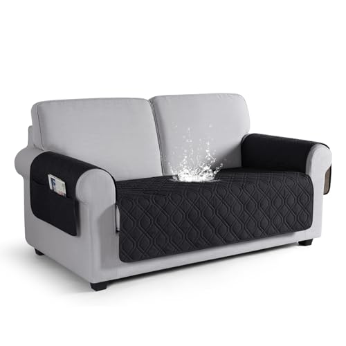 VANSOFY Waterproof Loveseat Couch Cover for Pets, Black, 54"