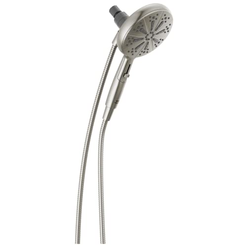 Delta Faucet 6-Spray SureDock Magnetic Shower Head with Handheld Spray, Brushed Nickel Shower Head with Hose, Showerheads & Handheld Showers, Handheld Shower Heads, Hand Shower, Stainless 75613-SN by DELTA - Used condition - US$49.43