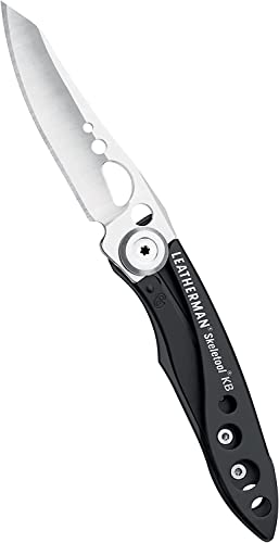 Leatherman Skeletool KB - Navaja de bolsillo multiusos resistente y ligero con abrebotellas, fabricada en EE.UU., en negro