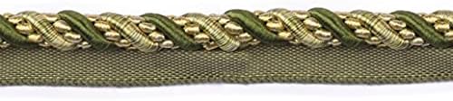 BEL AVENIR 0.27 inch 13Yards Twisted Lip Cord Trim Basic Sewing Luxury Multicolor Handmade Crafts DIY Crafts Decoration Edge Piping Embellishments (Green)