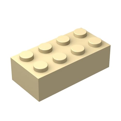 Tan 2x4 Bricks Bulk, 100 Piece Classic Building Bricks 2x4, Compatible with Lego Parts and Pieces(Color:Tan)