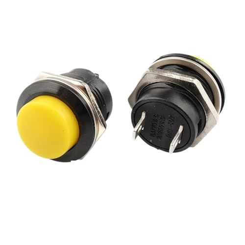 Interruptor de boton R13-507 de 16 mm con reinicio automatico circular sin bloqueo de 2 pines