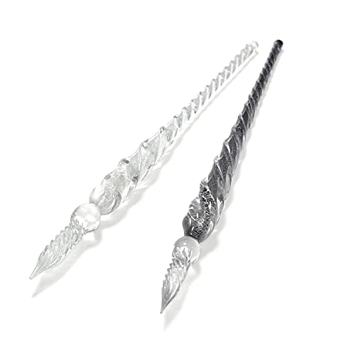 クリアガラス ペンライト＊2個セット Amazon | [Innocentia] ねじり ガラスペン (2本セット/箱付き