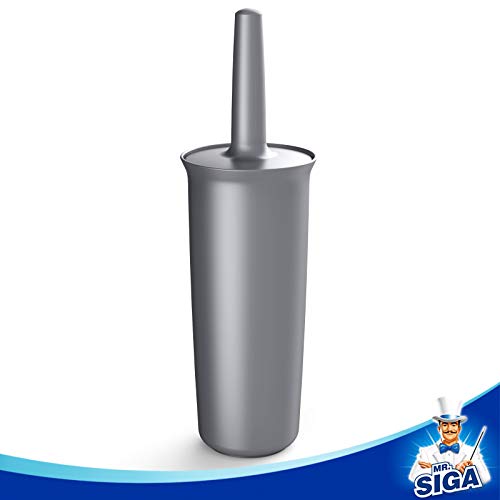 Image of MR.SIGA Toilet Bowl Brush and Holder for Bathroom, Gray, 1 Pack