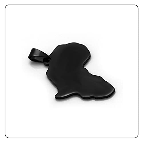 Punk Stainless Steel Africa Map Tag Pendant Letter Necklace,22inches Chain3