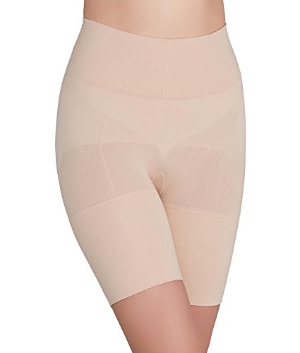 SPANX Women's Flat Out Flawless Extra Firm Control High Waist Shaper Assets Shaping Shorts, Beige, Small