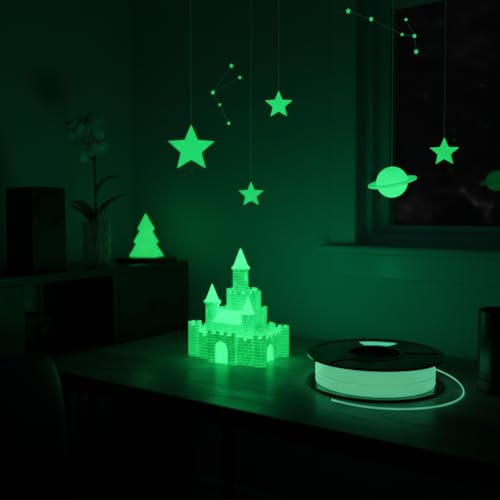 Image of Glow in the Dark PLA 3D Printer Filament 1.75mm Filajoy3D 3D Printing Filament 250g Dimensional Accuracy + /- 0.02mm for Most FDM 3D Printers Green