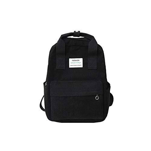Mochila escolar de pana juvenil con compartimento amplio color liso