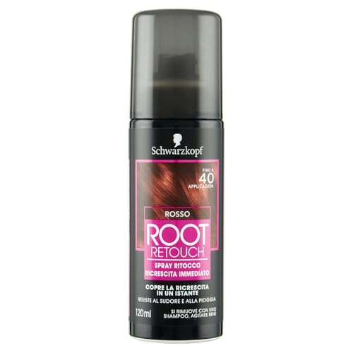 Schwarzkopf, Root Retouch, Spray Ritocco Ricrescita Immediato, Tinta per Copertura Istantanea dei Capelli Bianchi, 40 Applicazioni, Rosso