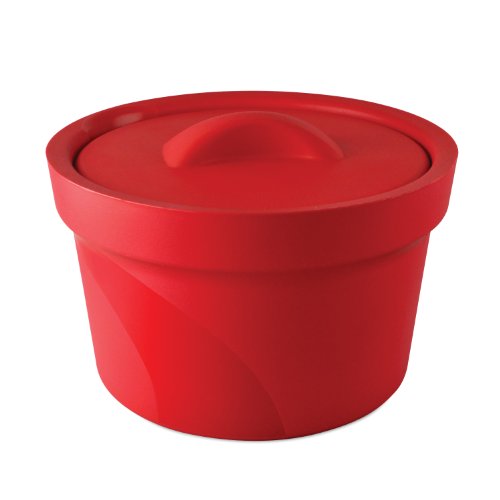 SP Bel-Art Magic Touch 2 High Performance Red Ice Bucket; 2.5 Liter, with Lid (M16807-2003)