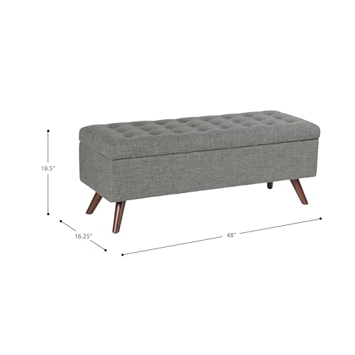 Image of HomePop 48 inch Modern Tufted Storage Bench - Medium Gray