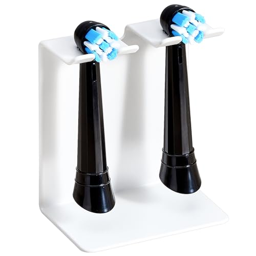 Electric Toothbrush Head Holder Oukimly Toothbrush Holder Wall Mounted or Desktop Metal Tooth Brush Holder Shower Brush Head Holder Electric Toothbrush Holder for Bathroom (White Small)