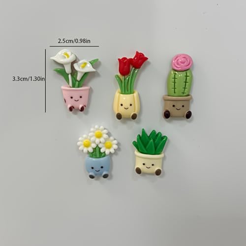 5 Imanes Decorativos de Flores para Refrigerador miniatura 2