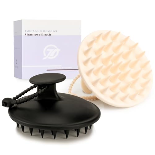 FREATECH Confezione da 2 Spazzola Massaggiante per Cuoio Capelluto, 100% Silicone, Scrubber per Forfora e Crescita dei Capelli, Massaggiatore per Capelli e Cuoio Capelluto, Esfoliante, per la Cura dei