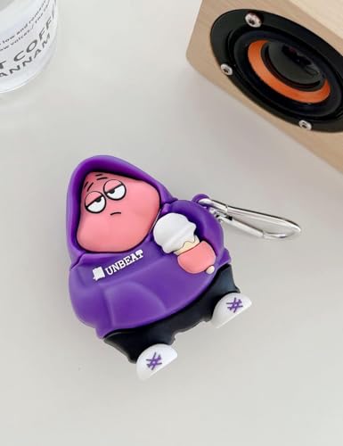 Image of Emoh Roced Case for AirPodS 4 (2024) with Keychain (ANC), Cute Cartoon Shockproof Protective Cover Compatible with Apple AirPods 4th Generation 2024 for Women and Boys (Unbeat)