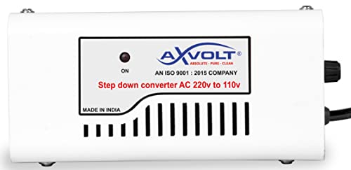 Image of Axvolt 220V to 110V Copper Step Down Transformer Voltage Converter | 300W Transformer for US Appliances in India | Compact Travel-Friendly | White Color
