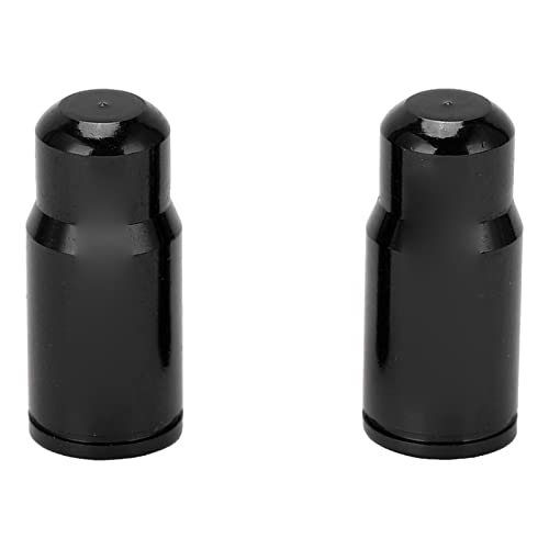 Tapones para válvula de neumático de bicicleta, par de tapas de válvula de bicicleta de aleación de aluminio para bicicleta de montaña y carretera (negro) miniatura 1