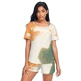 Vêtement de détente doux : profitez du confort avec ce haut de pyjama et pantalon de pyjama pour femme, avec une texture douce