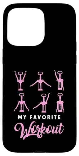 My Favorite Workout Funny Pink Wine Lover Drinking Drinking Coque pour iPhone 15 Pro Max