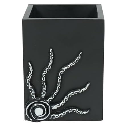 Image of Decorative Embossed Design Pencil and Pen Stand | Desk Organizer for Stationery Storage | Suitable for Office Desk, Study Table, Home and Workspace Use (Design 5)