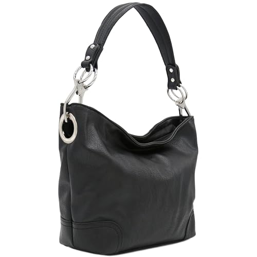 Image of Hobo Shoulder Bag with Big Snap Hook Hardware