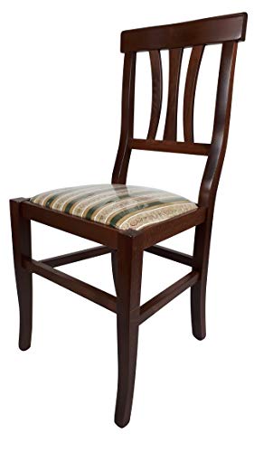 Sedia Arte Povera, Qualità TOP, diverse sedute e colorazioni (Noce, Imbottita Verde)