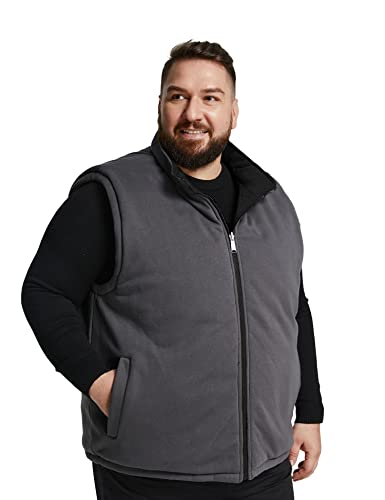 Soularge Men's Big and Tall Winter Thickened Warm Reversible Puffer Vest4