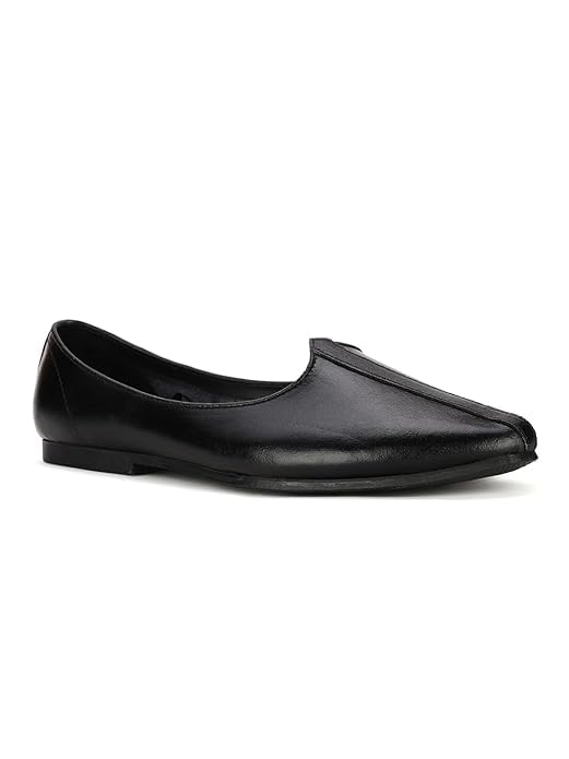 Parkash Men’s Black Jalsa Mojari | Ethnic Slip‑On Jutti for Men | Soft PU Upper & Cushioned Sole Rajasthani Nagra | Comfortable Punjabi Footwear for Wedding, Party-picture-40