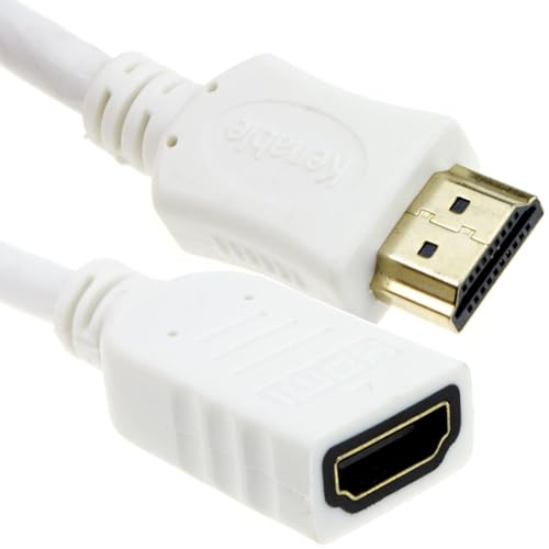 Blanc HDMI d'extension Rallonge Cordon Haute Vitesse Mâle Femelle 1080p TV câble 1 m [1 mètre/1m]