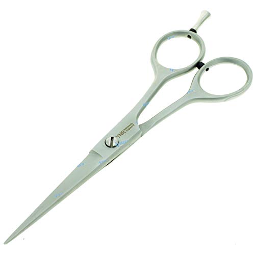 YNR England Hairdressing Barber Hair Scissor for Professional Hairdressers Barbers Stainless Steel Hair Cutting Shears - For Salon Barbers, Men, Women, Children and Adults (Silver Straight 6