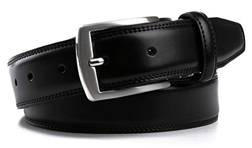 Contacts Men's Genuine Leather Pin Buckle Belt | Leather Belt for Men Classic Designs for Work & Business Casual