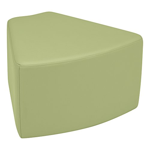 Image of Sprogs 12 inch H Structured Wedge Stool -Flexible Modular Collaborative Soft Seating for Office, Home, Lounge and School Classrooms with Durable Frame & Set of 6 inch Legs Add-on -Fern Green