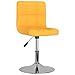 vidaXL Stołek barowy, obrotowy, żółty, obity tkaniną