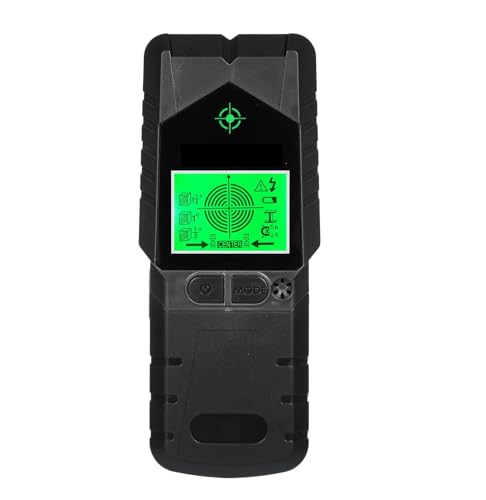 壁裏センサー 6 in 1 スタッドファインダー 壁スキャナ スタッド検出器 マグネット付き 物理的な釘検出機能 木材・金属用壁探知機(Black)