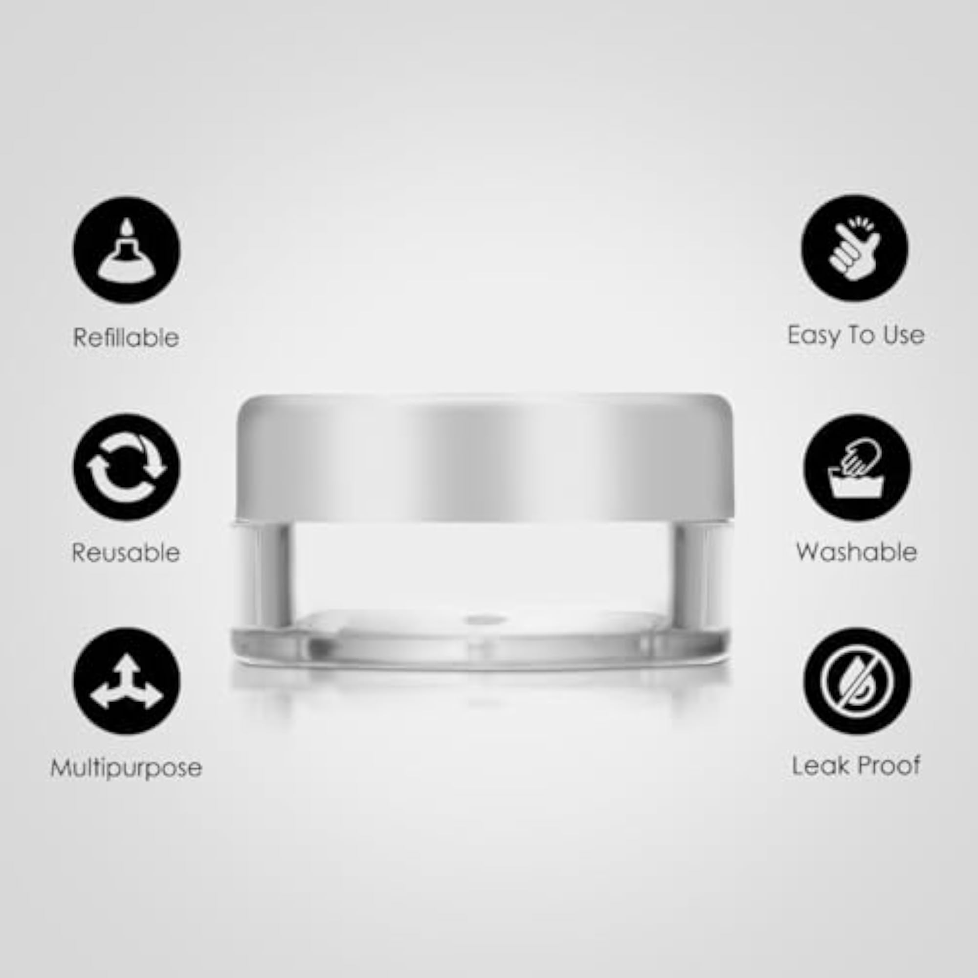 Round Empty Acrylic Cosmetic Cream Container with Golden Cap